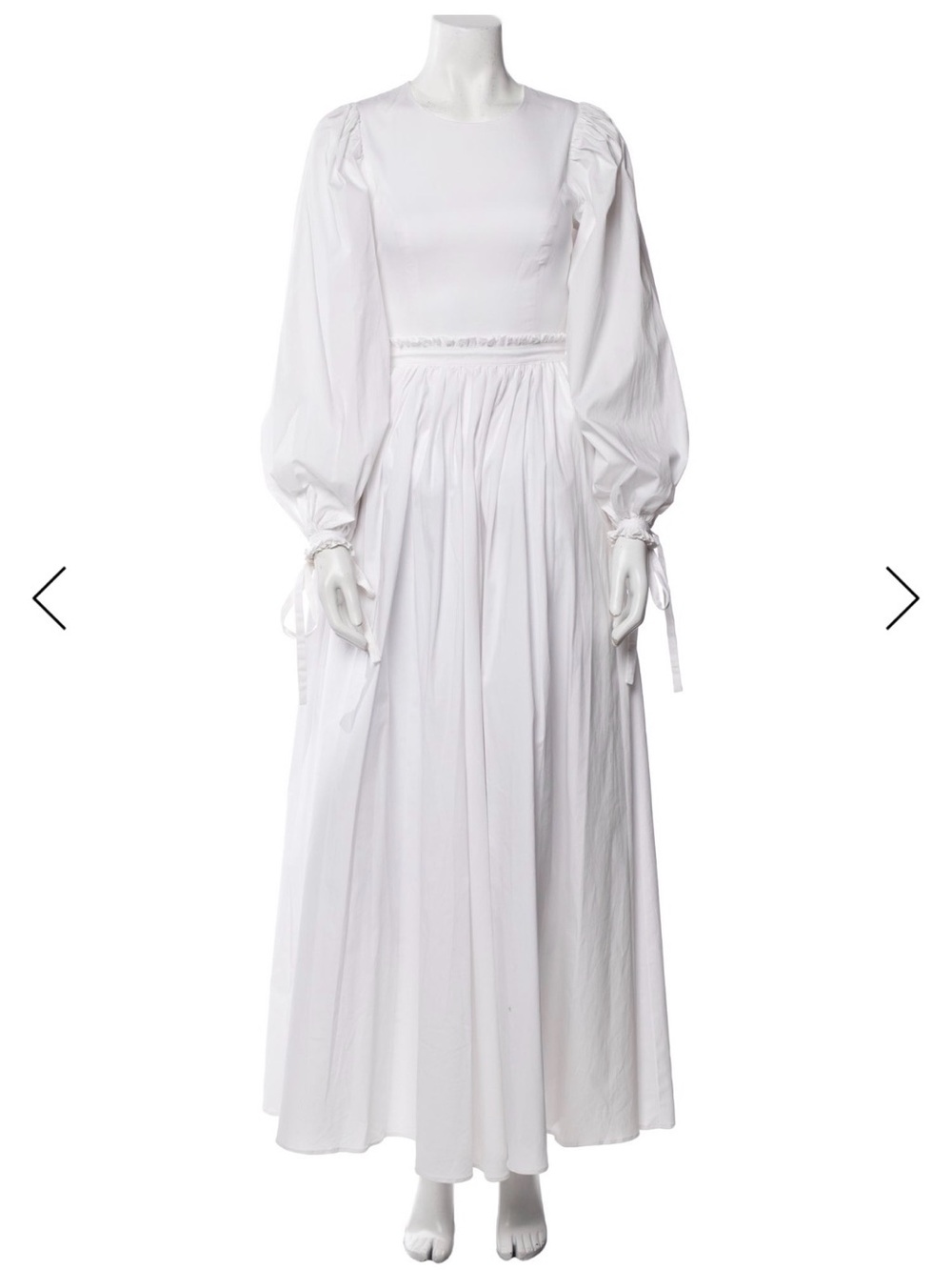 STAUD White Puff-Sleeve Maxi Dress